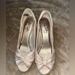 Life Stride Blush Bow Peep-Toe Flats